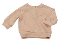 Ružová rebrovaná úpletová mikina s vreckom Matalan