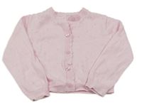 Ružový perforovaný prepínaci crop sveter Nutmeg