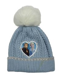 Světlemodrá pletená čepice s Frozen a bambulí Primark