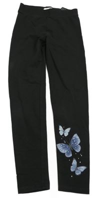 Antracitové legíny s motýly H&M