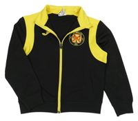 Čierno-žltá športová prepínaci mikina s potlačou Joma