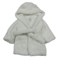 Bílý chlupatý župan s kapucí s oušky F&F