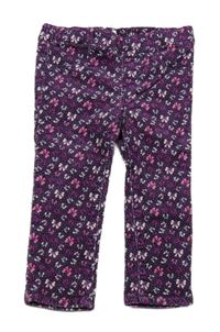 Fialové menšestrové elastické nohavice s mašľami H&M