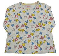 Smotanové tričko s vtáčky Lupilu