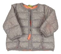 Šedá prošívaná šusťáková zateplená bunda s trojúhelníky Tape A L'Oeil