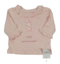 Nové - Světlerůžové triko s králíkem a límečkem Nutmeg