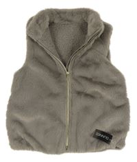 Nové - Sivá kožušinová zateplená vesta Dunnes