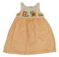 Nové - Meruňkovo-béžové šaty s háčkovaným vzorem Primark