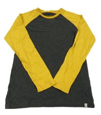 Antracitovo-okrové triko Fitz