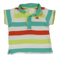Bielo-farebné pruhované polo tričko M&Co.
