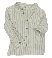 Bílo-modro-hnědá pruhovaná košile Primark