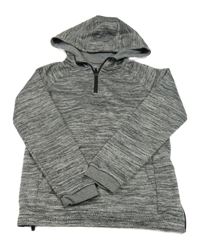 Tmavosivá melírovaná športová mikina s kapucňou Primark