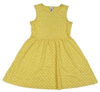 Žlté bodkovaná é bavlnené šaty C&A