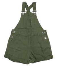 Khaki riflové laclové kraťasy s prošoupáním Denim Co.