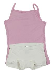 2set - Ružová košilka + smotanové nohavičky H&M