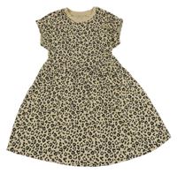 Béžové šaty s leopardím vzorom Dunnes