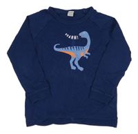 Tmavomodré triko s dinosaurem