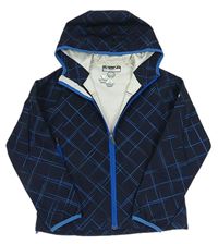 Tmavomodro-modrá vzorovaná softshellová bunda s kapucňou mcKinley