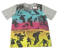 Šedo-barevné tričko s pallami a skaty M&Co.