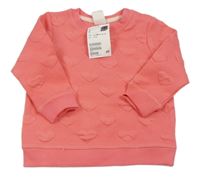 Růžová mikina se srdíčky H&M