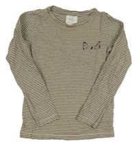 Béžovo-čierne pruhované tričko