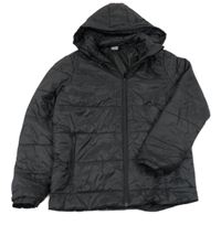 Černá šusťáková zateplená bunda s logem a kapucí Puma