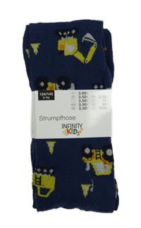 Nové - tmavomodré pančuchy s bagrami