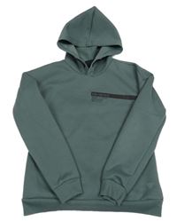 Tmavozelená mikina s kapucňou