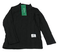 Nové - čierne rebrované tričko shein