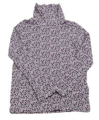 Ružovo-vínové vzorované tričko s rolákom Lupilu