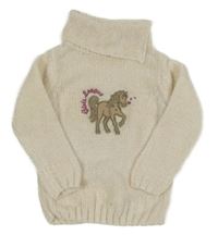 Smetanový svetrový rolák s koníkem Dopodopo