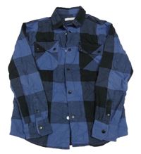 Tmavomodro-čierna kockovaná košeľa Reserved