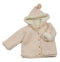 Světlerůžový zateplený propínací svetr s kapucí Matalan