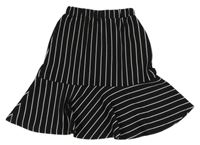 Čierna pruhovaná sukňa s volánem shein