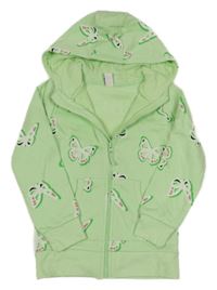 Zelená propínací mikina s motýlky a kapucí Topolino