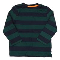 Zeleno-tmavomodré pruhované triko F&F