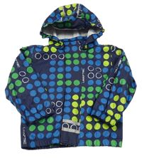 Tmavomodro-zelená puntíkatá nepromokavá bunda s kapucí Lego