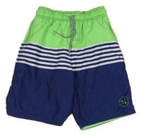 Zeleno-tmavomodré plážové kraťasy George