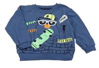 Tmavomodrá ľahká mikina s medvěďom