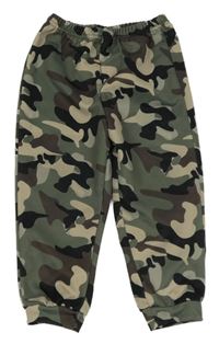 Kaki-hnedé army tepláky shein