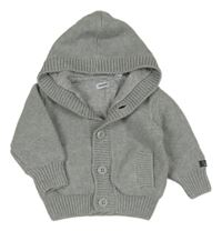 Šedý podšitý propínací svetr s kapucí Mexx