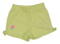 Žlutozelené kraťasy s květem Pep&Co