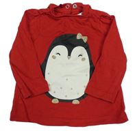 Červené triko s tučňákem C&A