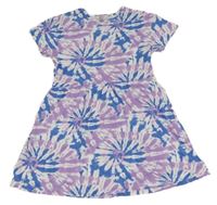 Bielo-fialovo-modré batikované šaty Primark