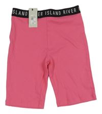 Nové - ružové rebrované kraťasy s nápisem v pase River Island