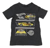 Tmavošedé tričko s HotWheels 