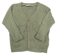 Khaki rebrovaný prepínaci sveter H&M