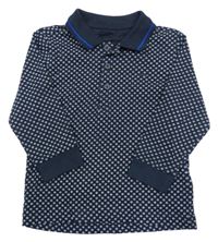 Tmavomodré puntíkaté polo triko Matalan