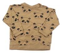 Hnedá mikina s pandami H&M