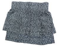 Sivo-čierna sukňa s leopardím vzorom zn. Matalan